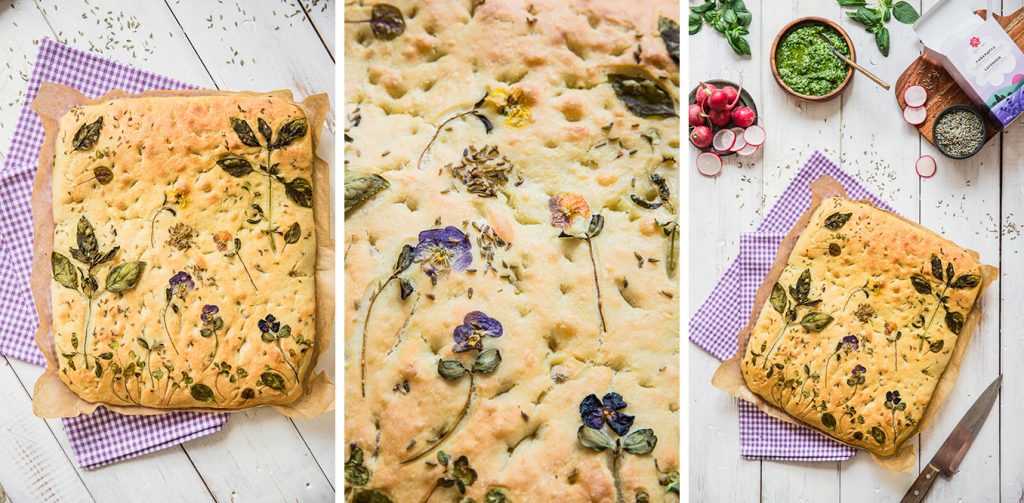 lavender focaccia oven baked