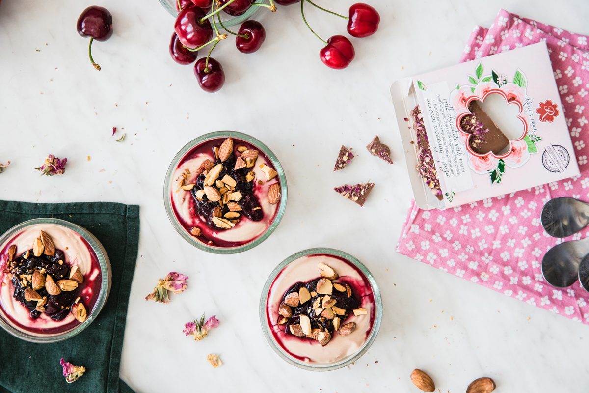 Mousse cherry rose chocolate recipe