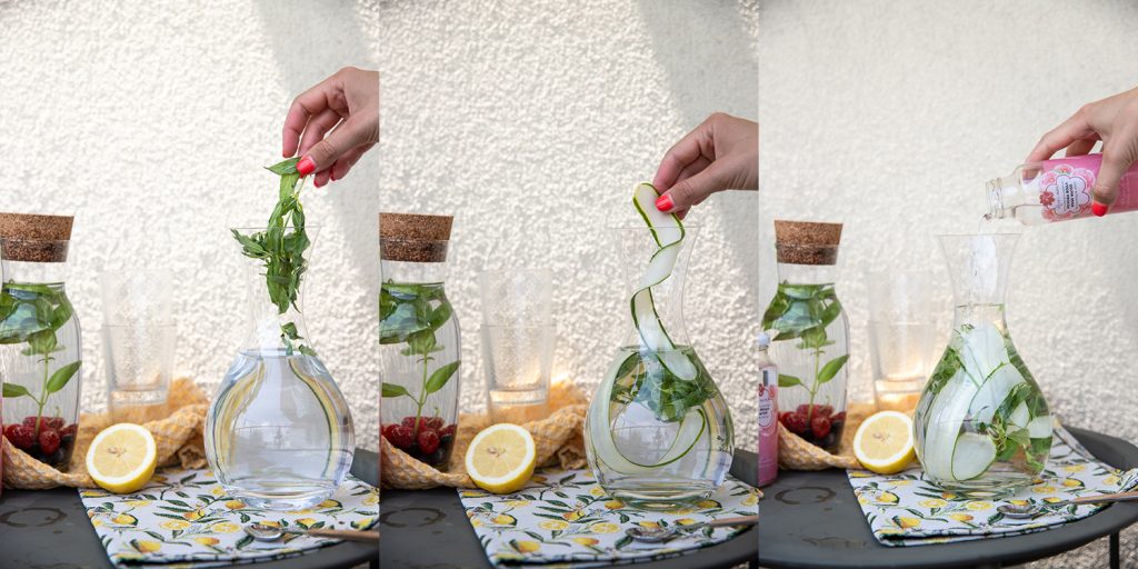 flavoured rose water with cucumber