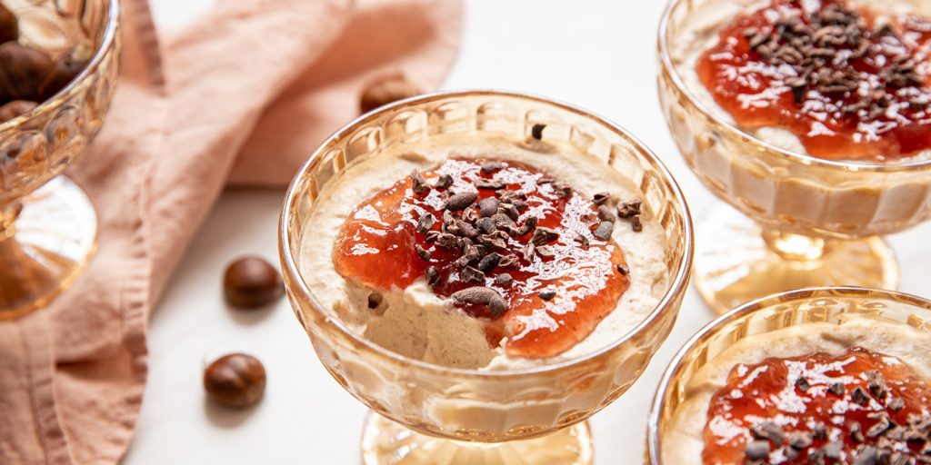 chestnut cream with rose and cardamom jam - amazing autumn dessert