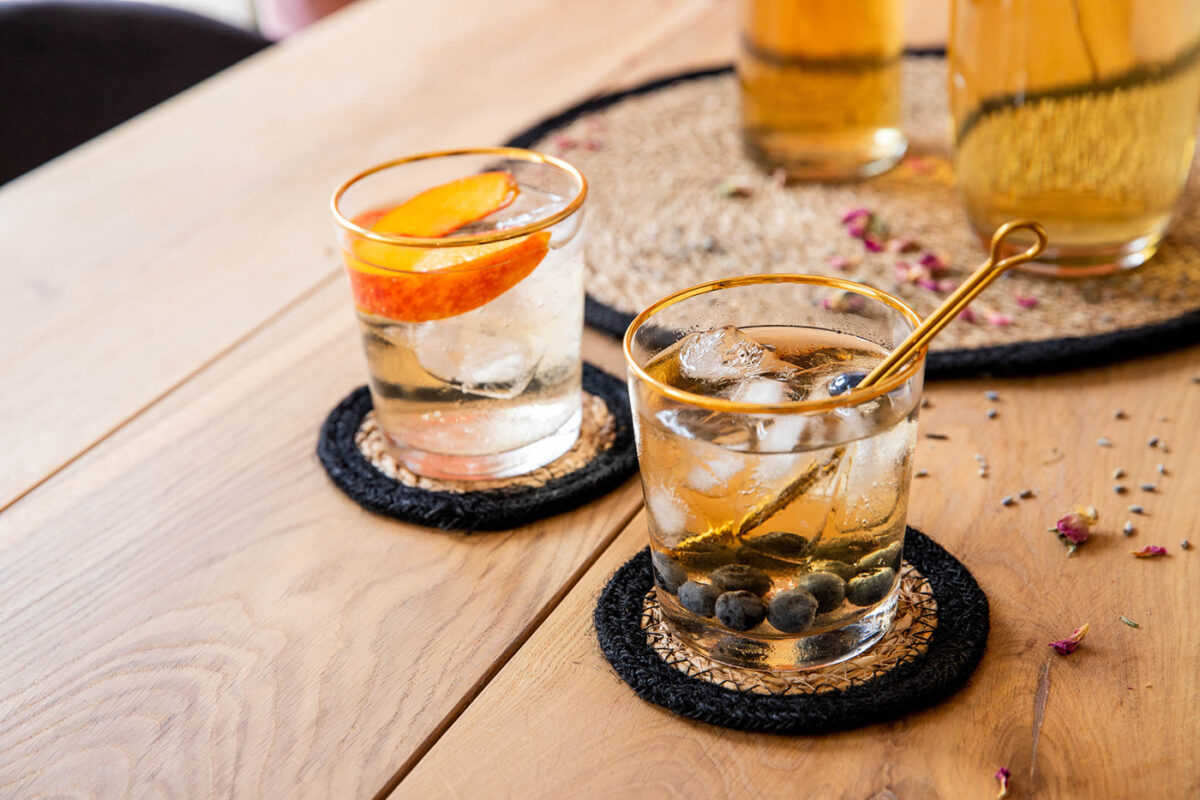 2 floral cold tea recipes - rose and lavender