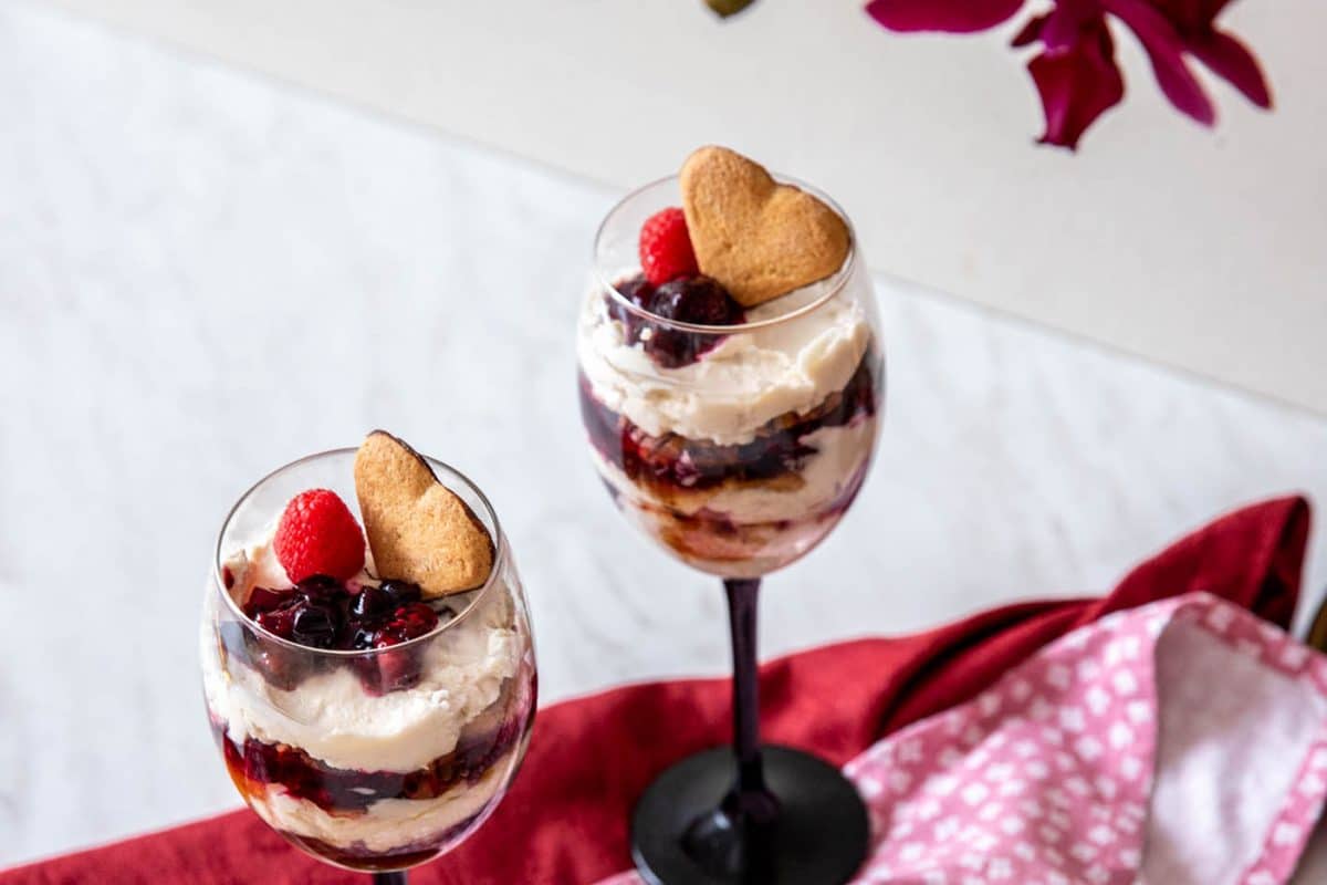 trifle with rose jam