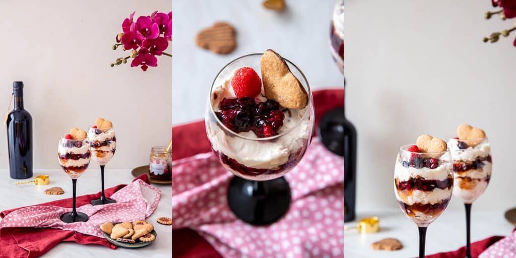trifle with rose jam romantic dessert